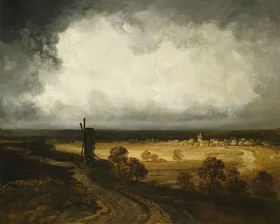 Ветряные мельницы на Монмартре by Жорж Мишель, 1820-1830 — digital art print download