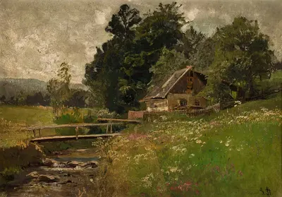 Коттедж у ручья by Гертруд Штаац, 1900-1925 — digital art print download