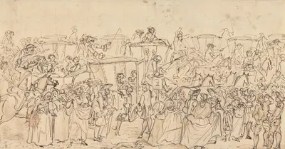 The Earthquake Scare in Piccadilly by Louis Philippe Boitard, 1750 — digital art print download