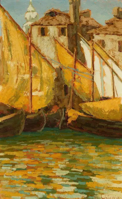 Паруса на солнце – Чиоггия by Ян Бохушевич, 1921 — digital art print download
