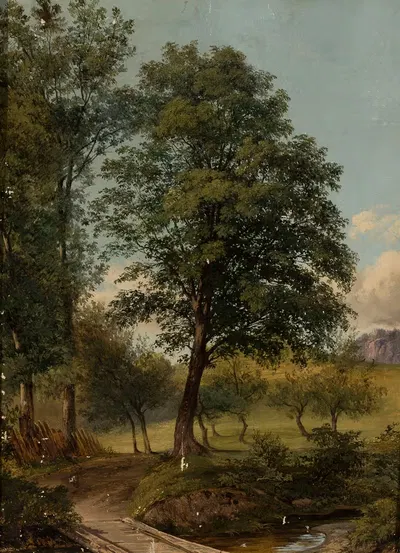 Вид с мостом через ручей by Ян Непомук Гловацкий, 1833 — digital art print download