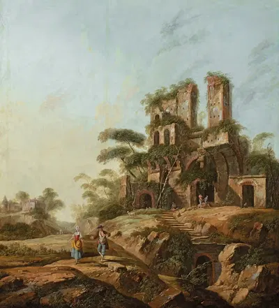 Пейзаж с руинами Аква Юлия в Риме by Жан-Батист Пилеман, 1765-1767 — digital art print download
