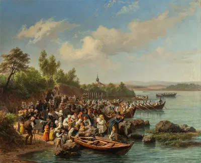 Церковные лодки в Лександе by Иосиф Вильгельм Валландер, 1860 — digital art print download