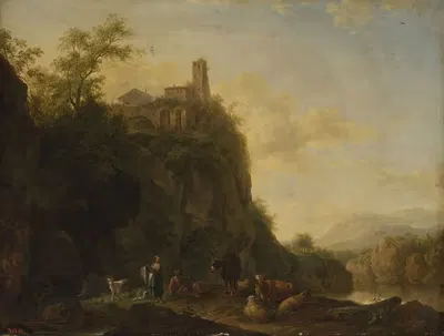 Mountain landscape with cattle by Joseph Roos, 1766 — digital art print download