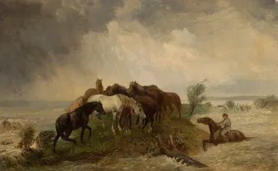 Наводнение by Юзеф Ярошиньский, 1886 — digital art print download