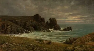 Rocky seaside by Louis Frédéric Schützenberger, 1888 — digital art print download