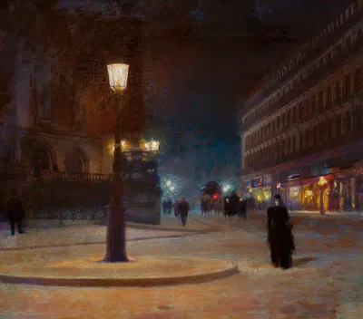 Площадь Опера в Париже by Людвик де Лаво, c. 1893 — digital art print download