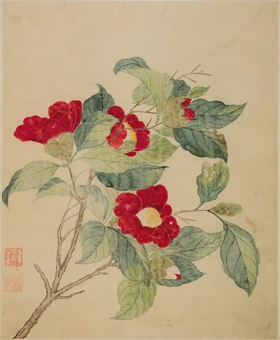 Camellias by Ma Yuanyu, 1690 — digital art print download