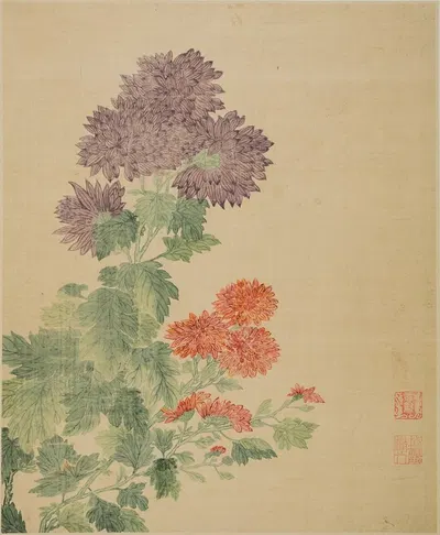 Chrysanthemums by Ma Yuanyu, 1690 — digital art print download