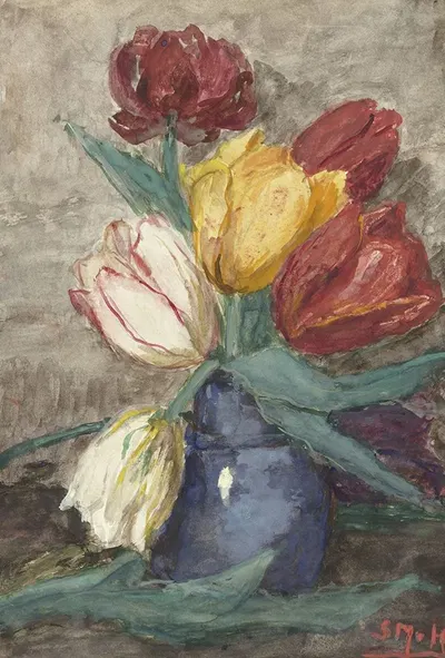 Tulpen in een vaas by Сиентье Месдаг ван Хутен, 1844 - 1909 — digital art print download