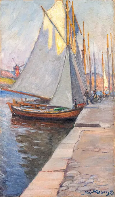 Порт в Марстранде by Олоф Сагер-Нельсон, 1893 — digital art print download
