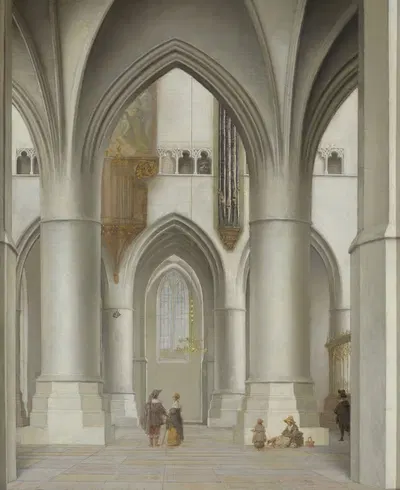 View of the interior of the St. Bavo Church in Haarlem by Pieter Jansz Saenredam, 1635 — digital art print download