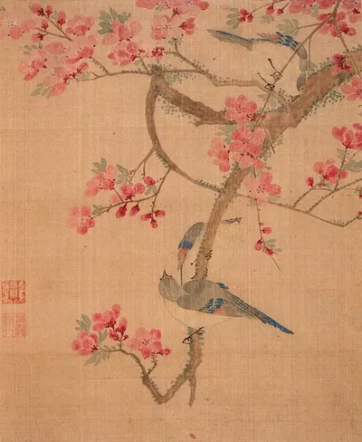 Peach Blossoms and Birds by Ma Yuanyu, 1690 — digital art print download