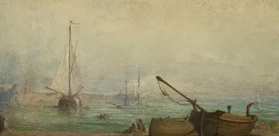View of the Avignon port by Teofil Kwiatkowski, 1840-1845 — digital art print download