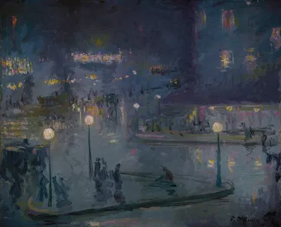 Place de Rome at Night by Theodore Earl Butler, 1905 — digital art print download