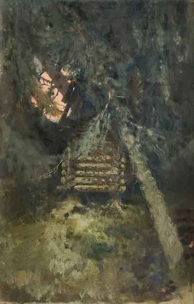 Paysage. Cabane sur des pattes de poule by Viktor Mikhailovich Vasnetsov — digital art print download