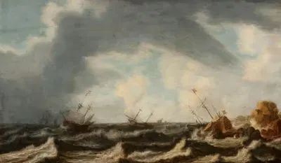 Морской пейзаж by Виллем ван Диест, 1630-1640 — digital art print download