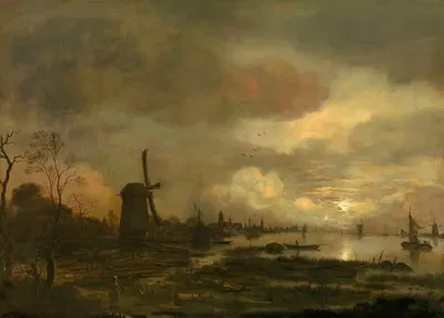 Пейзаж при лунном свете by Аерт ван дер Нир — digital art print download