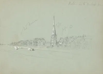 Sketch of the Town of Lytham, Market House by Майлс Биркет Фостер — digital art print download