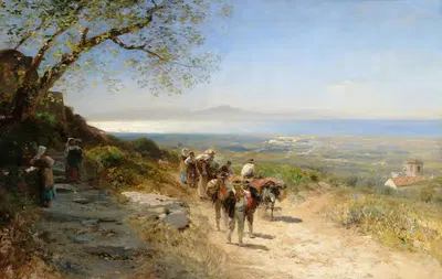 Возвращение полевых рабочих by Альберт Фламм — digital art print download