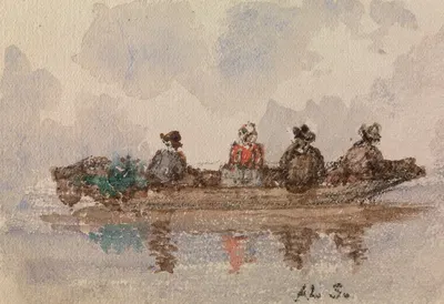 Поездка на лодке by Александр Шаепкенс, 1887 — digital art print download