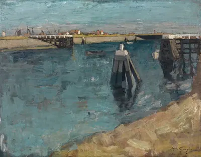 The Entrance of the Harbour at Zeebruges by Alfons Vermeylen — digital art print download
