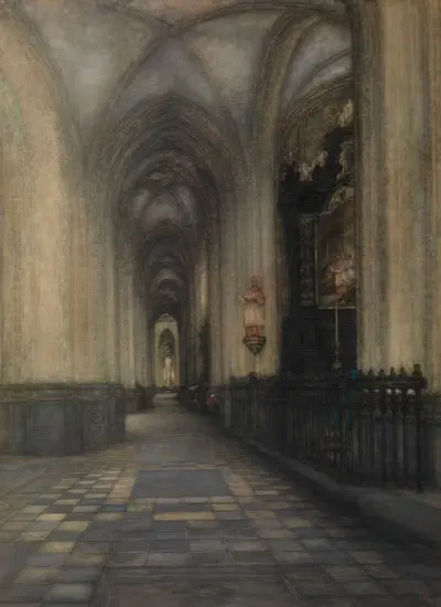 The St. Bartholomew's Nave in the St. Peter's Church in Leuven by Alfred Delaunois — digital art print download