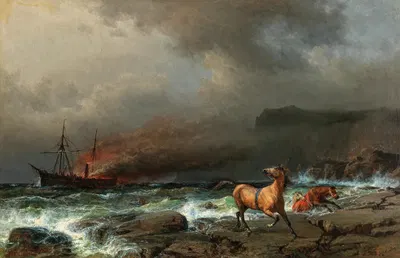 Кораблекрушение Англо-Саксона by Антон Мельбе, 1863 — digital art print download
