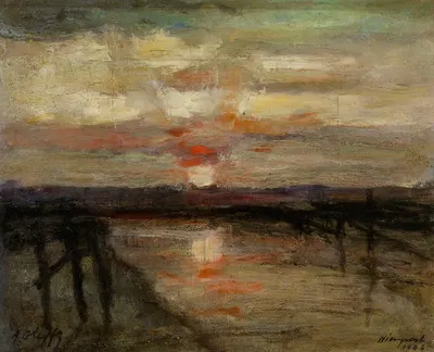 Закат в Нивпорте by Огюст Олефф, 1906 — digital art print download