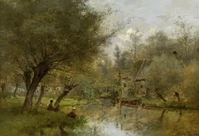 Пейзаж рядом с Сен-Жерменом-ан-Ле by Сезар Де Кок, 1879 — digital art print download