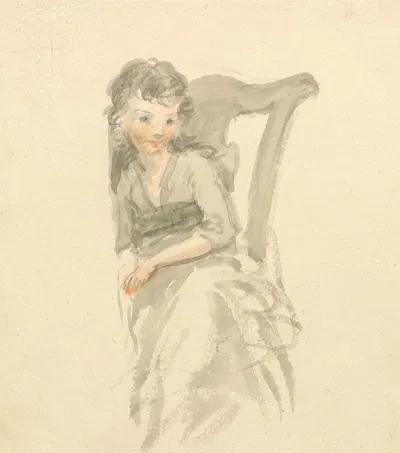 Study of a Girl Seated on a Chair by Николас Покок — digital art print download