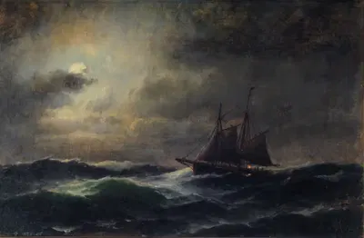 Катер в открытом море by Эдуардо де Мартно — digital art print download