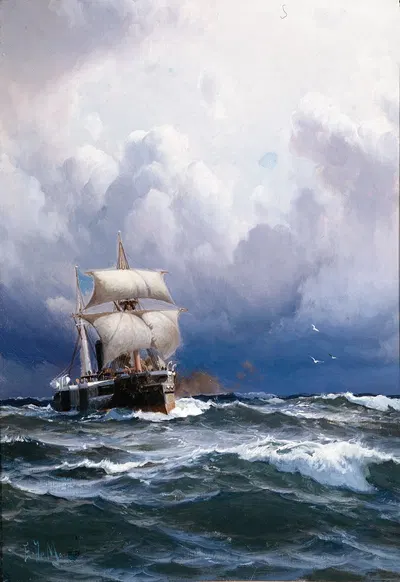 Эль Альмиранте Браун прибывает в порт by Эдуардо де Мартно — digital art print download