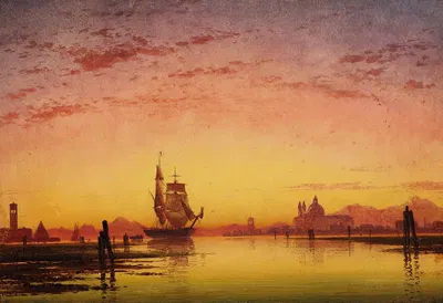 Venice, a November Evening in the Lagoon by Edward William Cooke, 1859 — digital art print download