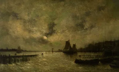 Морской пейзаж by Эгид Франсуа Леман, 1876 — digital art print download