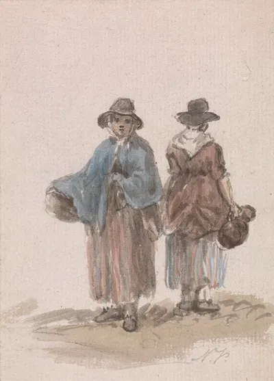 Welsh Peasant Women by Nicholas Pocock — digital art print download