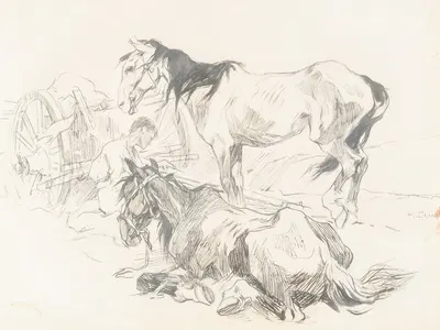 Rest On The Field by Николай Семёнович Самокиш — digital art print download