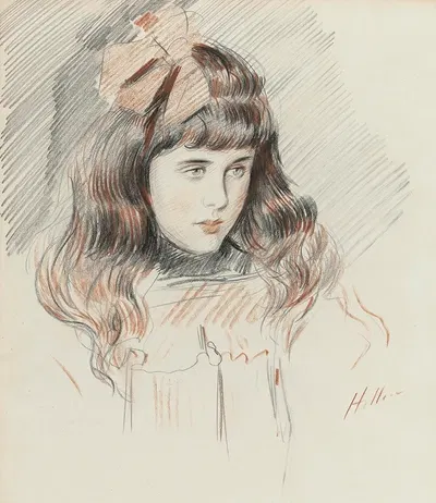 Portrait of Ellen Helleu, the artist's daughter by Поль Сезар Элью — digital art print download