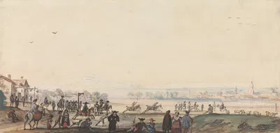 A Match at Newmarket by Питер Тиллеманс — digital art print download