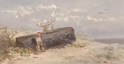 Лодка на пляже by Франс Арнольд Бройхаус де Грут — digital art print download