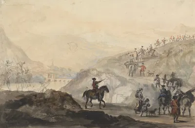 Cavalry Troops and Camp Followers on the Move by Питер Тиллеманс — digital art print download