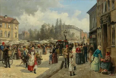 Вид на Нашмаркт в Вене by Франц фон Персоглия, 1886 — digital art print download