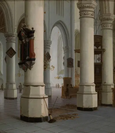 Interior of the 'Nieuwe Kerk' , new Church, in Delft by Hendrick Cornelisz. van Vliet — digital art print download