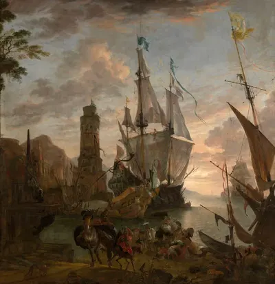 Восточный морской порт by Хендрик ван Миндерхаут, 1675 — digital art print download