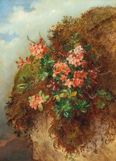Alpine Rose on a Mountain Slope by Andreas Lach — digital art print download