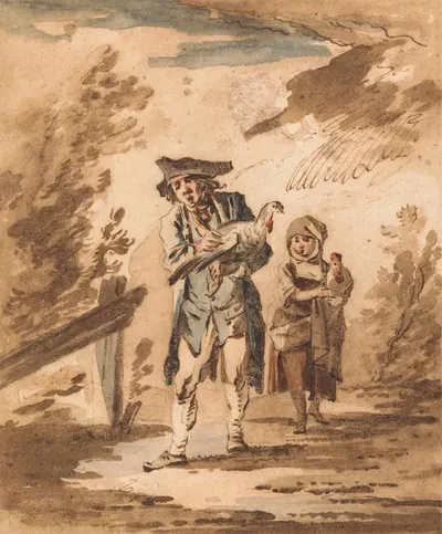 Rustics with Poultry Returning from Market by Филип Джеймс де Лутербург — digital art print download