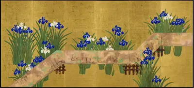 Bridge over Iris Pond by Suzuki Kiitsu — digital art print download