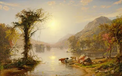 Осень на озере Гринвуд by Джаспер Фрэнсис Кропси, 1861 — digital art print download