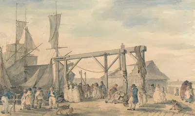The Arrival of a Hoy at Margate by Филип Джеймс де Лутербург — digital art print download