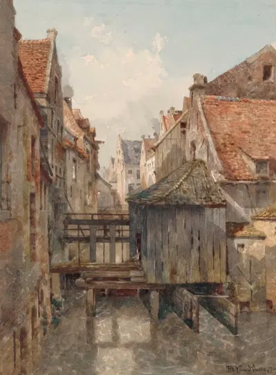 Old Brussels by Jean-Baptiste van Moer, 1870 — digital art print download